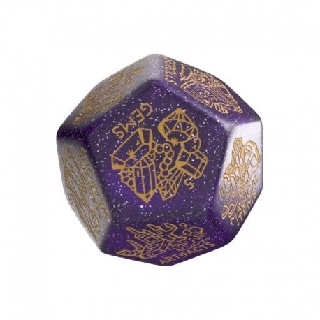 Viridian Jumbo dado Treasure Generator Die D12 Shimmering Purple