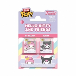 Hello Kitty Pack de 2 Bitty POP! Vinyl Figuras My Melody&Kuromi 2 cm