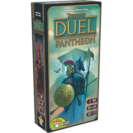 Expansión 7 Wonders Duel: Pantheon, los dioses jugarán un papel importante en tus partidas.