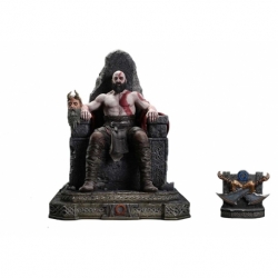 Throne Legacy God of War Series Estatua 1/3 Ragnarok Master Thyself Kratos Bonus Version 67 cm
