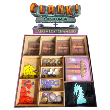 Insert compatible with CLANK! CATACOMBS (Base + Hidden Hides and Chambers) board game by Without Mess