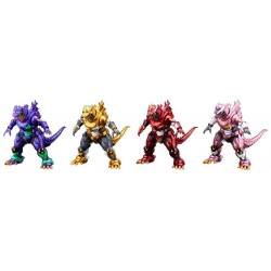 Godzilla x Evangelion pack de 4 Estatuas Gekizou Series Type-3 Kiryu Eva colour Ver. Metallic color Limited Ver. 9 cm