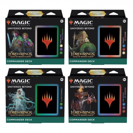Magic the Gathering The Lord of the Rings: Tales of Middle-earth Mazos de Commander Caja (4) (Inglés) de Wizards of the Coast