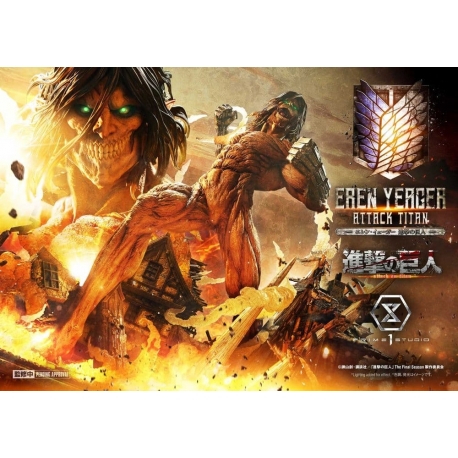 Ataque a los Titanes (TV animation) Ultimate Diorama Masterline Estatua Eren Yeager Attack Titan Bonus Version 81 cm