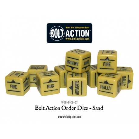 Bolt Action Orders Dice - Sand (12)