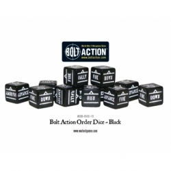 Bolt Action Orders Dice - Black (12)