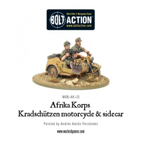Afrika Korps Kradschutzen Motorcycle and Sidecar