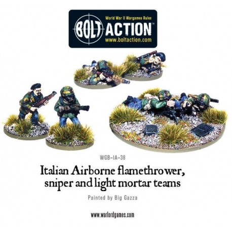 Italian Airborne Flamethrower, Sniper and Light Mortar Teams
