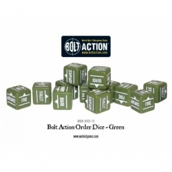 Bolt Action Orders Dice - Green (12)