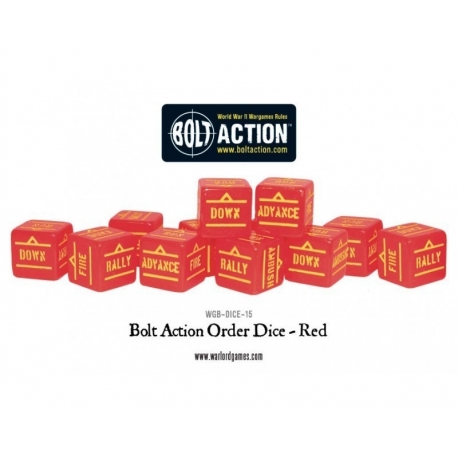 Bolt Action Orders Dice - Red (12)