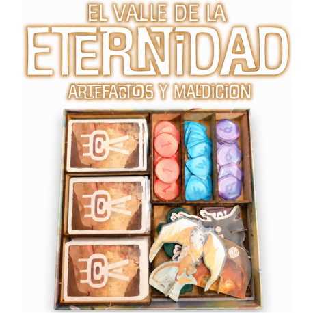 Insert compatible with THE VALLEY OF ETERNITY (BASE + ARTIFACTS Exp. + CURSE Exp.) board game by Without Mess