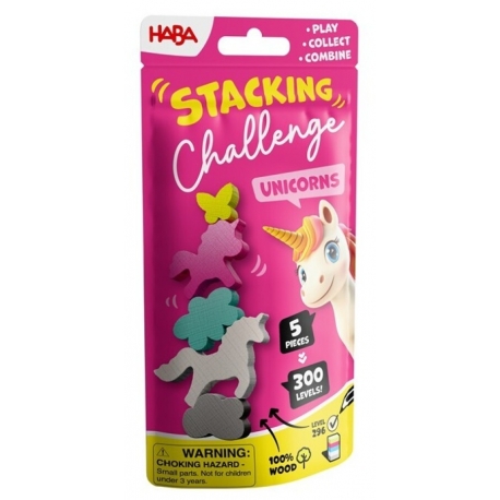 Stacking Challenge - Unicorns Wooden Board Game by Haba