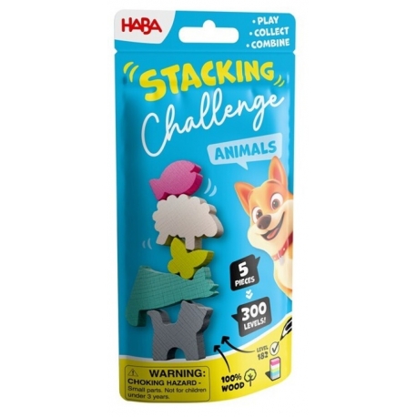 Stacking Challenge - Animals Wooden Board Game by Haba