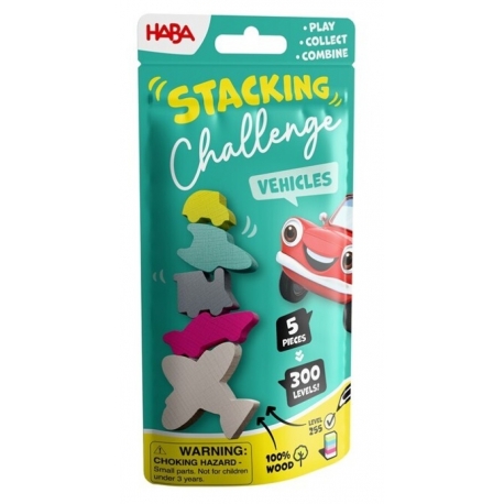 Stacking Challenge - Vehicles Wooden Board Game by Haba