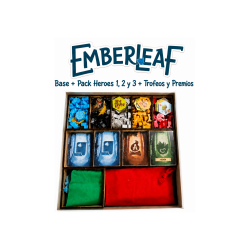 Inserto compatible con juego de mesa EMBERLEAF (Base + Pack Héroes 1, 2 y 3 + Trofeos y Premios) de WithOut Mess