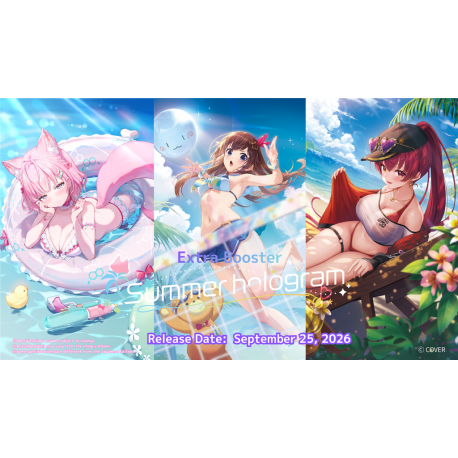 hololive OFFICIAL CARD GAME Summer hologram Extra Booster Display (8 Packs) (Inglés) de Bushiroad