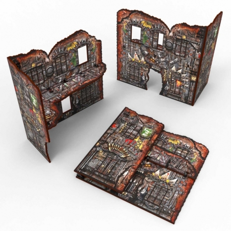 Ruina plegable Grande en L prepintada Matched Play - Orcos