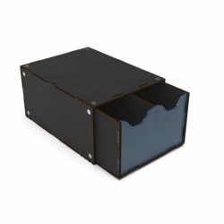 Medio módulo cajonera apilable con 2 cajones verticales - Negro