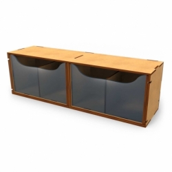Compact horizontal organizer with 2 double drawers