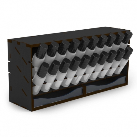 Black Horizontal Paint Organizer 17ml - COMPACT