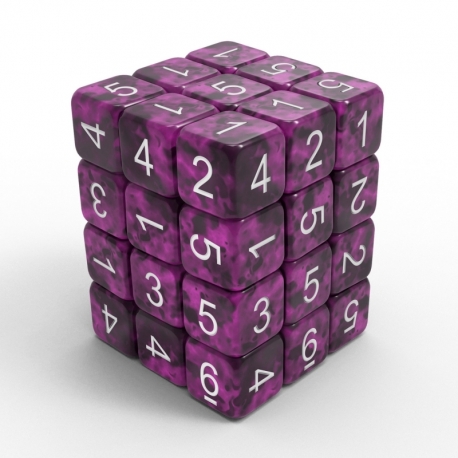 36x Dice D6 12mm - Violet Black