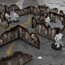 Pre-painted Sci-Fi Low Walls Matched Play (Pack of 8)