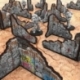 Pre-painted ruined concrete walls