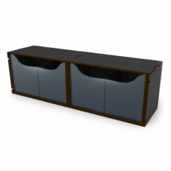 Compact Black Horizontal Organizer with 2 Double Drawers