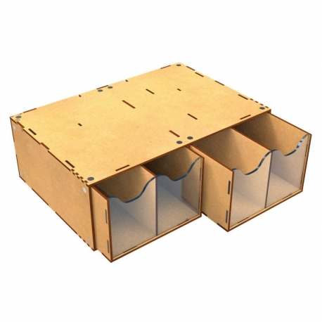 Módulo cajonera apilable con 4 cajones verticales