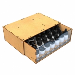 Stackable and magnetized 30ml paint organizer module