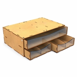 Stackable drawer unit module with 3 horizontal drawers with dividers