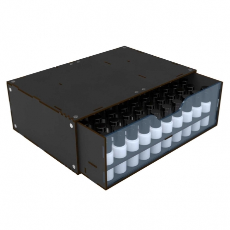 Stackable and magnetic 17ml paint organizer module - Black