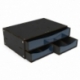 Stackable chest of drawers module with 3 horizontal drawers with dividers - Black