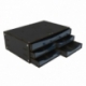 Stackable chest of drawers module with 5 horizontal drawers with dividers - Black