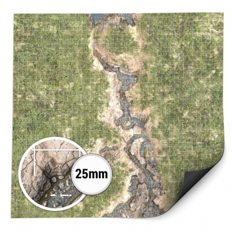 Neoprene Dungeon Mat with Grid - Duskriver Meadows 120x120cm