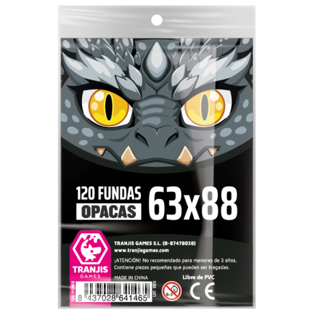 Fundas Dragón Negro 63x88mm de Tranjis Games