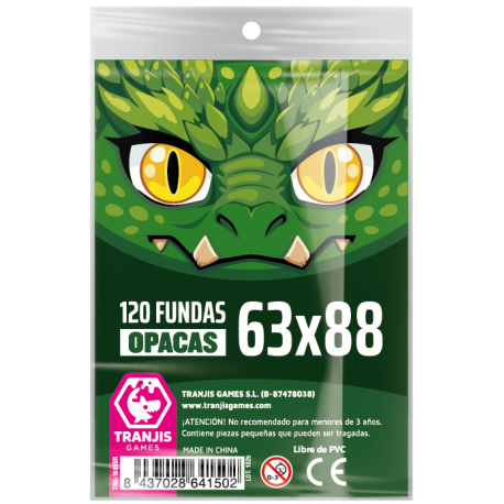 Fundas Dragón Verde 63x88mm de Tranjis Games