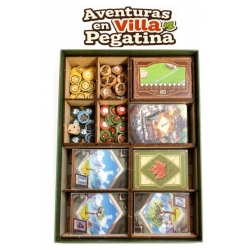 Inserto compatible con juego de mesa AVENTURAS EN VILLA PEGATINA de WithOut Mess