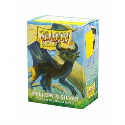 Standard Matte Dual Cases (100 units) Yellow & Silver - Dragon Shield