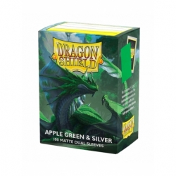 Standard Matte Dual Cases (100 units) Apple Green & Silver - Dragon Shield
