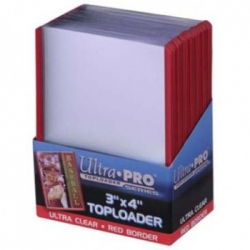 Ultra Pro Top Loader Transparente Filo Rojo (25)