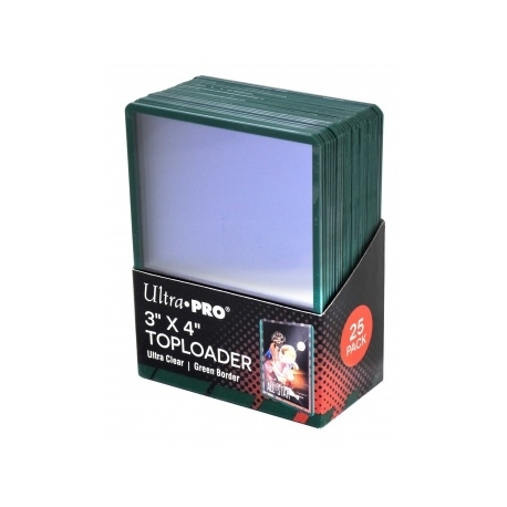 ULTRA PRO TOP LOADER TRANSPARENTE FILO VERDE (25)