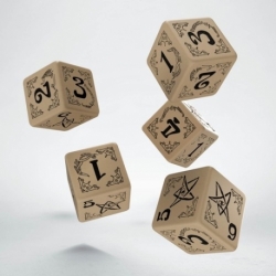 ARKHAM HORROR BEIGE & BLACK 5D6 DICE (5)