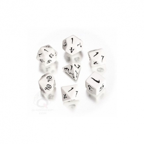 CLASSIC RPG WHITE & BLACK DICE SET (7)