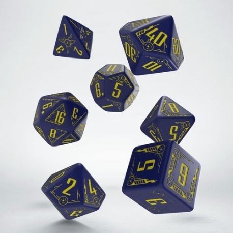 GALACTIC NAVY & YELLOW DICE SET (7)