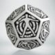 Qw Dado D12 Hit Location Die White /Black