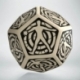 Qw Dado D12 Hit Location Die Beige & Black
