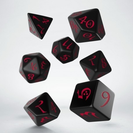 Qw Dados Classic Rpg Black & Red Set (7)