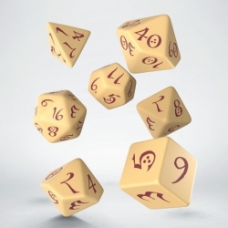 Qw Dados Classic Rpg Beige & Burgungy Set (7)