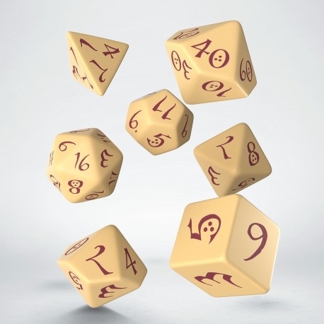 Qw Dados Classic Rpg Beige & Burgungy Set (7)